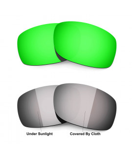 Hkuco Green/Transition/Photochromic Polarized Replacement Lenses For Oakley Fives Squared Sunglasses 